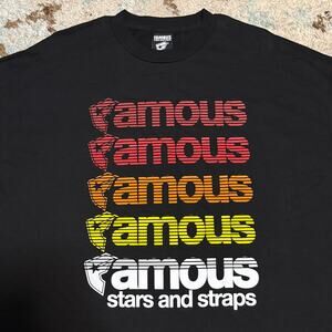 Vintage Famous Stars and Straps Spellout Shirt Size 2XL Y2K Streetwear Skater